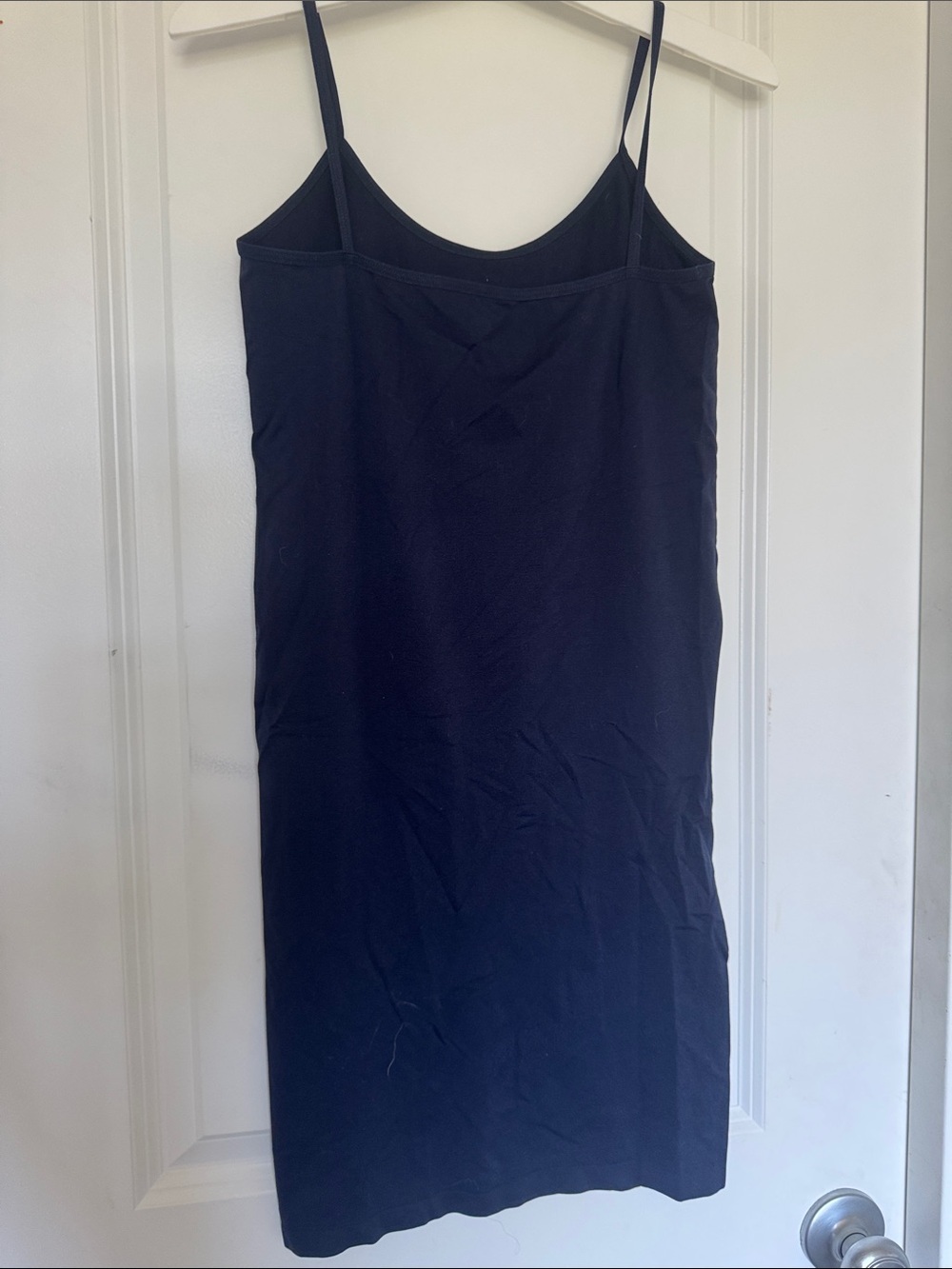 Simple navy Slip Dress - Spaghetti Straps - Picture 2 of 3